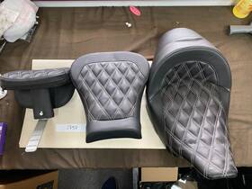 Bb80807g-s Bad Boyz Cyclez Harley-davidson Touring 3 Piece Seat With White Stitching 08-23