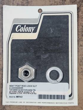 Colony 8874-2 - Seat Post Rod Lock Nut And Washer Cadmium