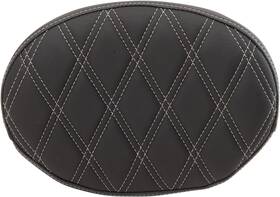 0822-0429 Drag Specialties Seats Oval Sissy Bar Pad - Double Diamond Silver