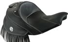 2879578-02 Motorcycle Studded Black Heated Fringed Solo Seat Indian Oem