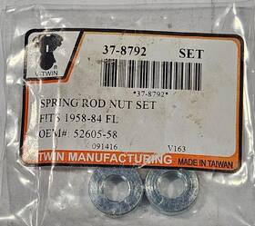 V-twin 37-8792 V-twin Auxiliary Seat Spring Rod Nut Set 58-84 Fl