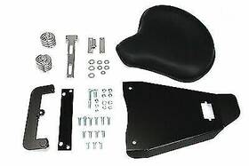47-0781 V-twin Black Leather Solo Seat With Mount Kit For Harley Davidson By