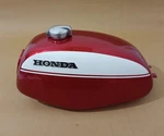 Honda K1 1970 -73 Cherry & White Steel Petrol Gas Tank +cap +badges. Fixed Price $331.50.