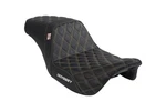 For Harley Road Glide Odyssey Touring Seat Flux Leather Diamond Blue Stitching. Fixed Price $169.80.