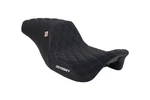 For Harley Road Glide Odyssey Touring Seat Black Diamond Suede Purple Stitching. Fixed Price $169.80.