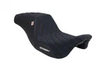 For Harley Road Glide Odyssey Touring Seat Black Diamond Suede Blue Stitching. Fixed Price $169.80.
