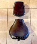 Suzuki Motorcycle Front And Back Seats Black Leather Studded S10FA. Fixed Price $499.95.