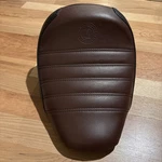 Indian Scout Bobber Front Single Seat Saddle (like New) Black Maroon Leather. Fixed Price $245.00.