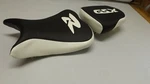Black Carbon Fiber/white Front/rear Seat Covers Will Fit Suzuki 600R/750R 06/07. Fixed Price $82.00.