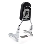 Chrome Flame Backrest Sissy Bar With Leather Pad For Honda Shadow Aero 1100. Fixed Price $88.64.
