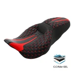 Driver & Passenger Gel Seat Fit For Harley Touring Road Glide 2009-23 Black Red. Fixed Price $310.00.