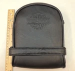 Harley Slip-over Low Backrest Pad Sissy Bar Passenger Upright Logo Embossed. Fixed Price $75.00.