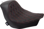 Drag Solo Seat Diamond/black Red Stitch Harley Softail Low Rider/sport Glide 18+. Fixed Price $417.95.