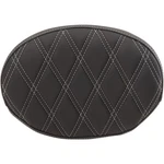 Drag Specialties Backrest Pad Oval Double Diamond Silver Thread 0822-0429. Fixed Price $119.95.