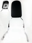 Chrome Flame Backrest Sissy Bar With Leather Pad For Honda Shadow Aero 1100. Fixed Price $88.76.