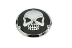 V-twin 42-0580 Chrome Black Skull 3-BOLT Derby Cover For 70-98 Evo Big. Fixed Price $134.95.