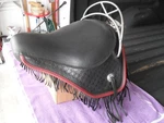 Harley Davidson Heritage Flsts Softail Springer Red Trim Fringed Solo Seat--nice. Fixed Price $895.00.