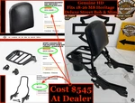 Oem Holdfast Harley 18-26 M8 Softail Sissy Bar Passenger Backrest W/luggage Rack. Fixed Price $299.95.