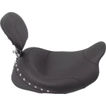 Mustang - 79602 Wide Studded Solo Seat With Driver Backrest, Chrome Studs. Fixed Price $730.00.