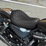 For Harley Sportster Super Low XL883L Driver Rider Solo Seat W/ Black Stitching. Fixed Price $135.00.