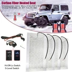 12V Seat Cover Carbon Fiber Heated Cushion Heater Pad Hi-off-lo Switch Kit. Fixed Price $43.90.