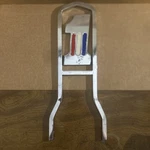 Vintage Harley #1 Amf Era Sissy Bar Red White Blue Chrome 6" Inner Spacing 18". Fixed Price $125.99.