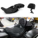 Rider Passenger Seat W/ Backrest Pad White Stitch For Harley Touring 2009-2023. Fixed Price $230.00.