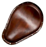 Seat Harley Sportster Chopper Nightster 12X15" Brown Leather Stainless Rivets. Fixed Price $309.00.