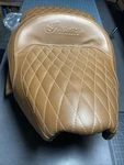 Indian Motorcycles Genuine Leather Heated Seat Tan 2882423-06. Fixed Price $1000.00.